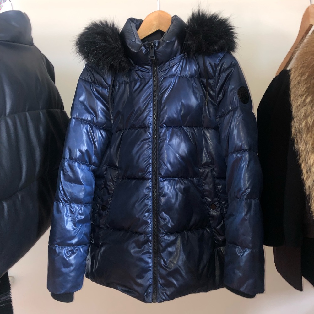 DKNY blue puffer jacket [size xs]